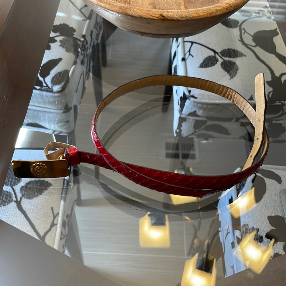 Red vintage Anne Klein snakeskin belt